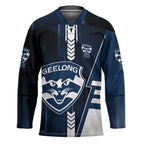 Personalized Geelong Cats Hockey Jersey Modern Geometric Sports Graphic Style