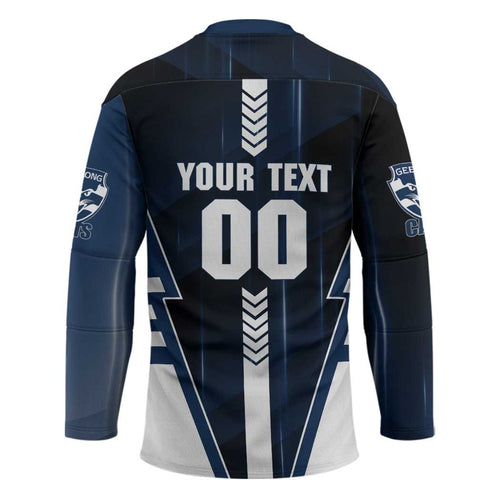 Personalized Geelong Cats Hockey Jersey Modern Geometric Sports Graphic Style