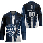Personalized Geelong Cats Hockey Jersey Modern Geometric Sports Graphic Style