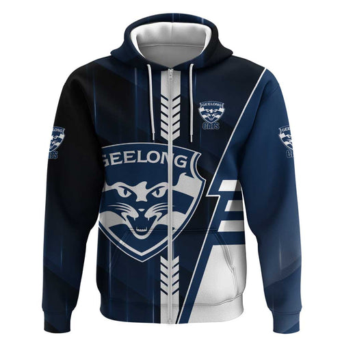Personalized Geelong Cats Hoodie Modern Geometric Sports Graphic Style