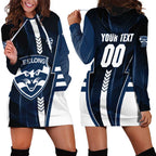 Personalized Geelong Cats Hoodie Dress Modern Geometric Sports Graphic Style