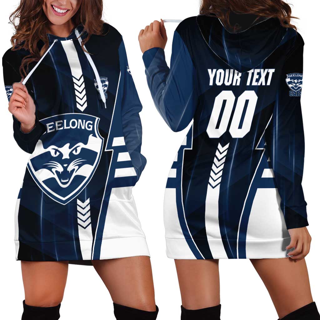 Personalized Geelong Cats Hoodie Dress Modern Geometric Sports Graphic Style