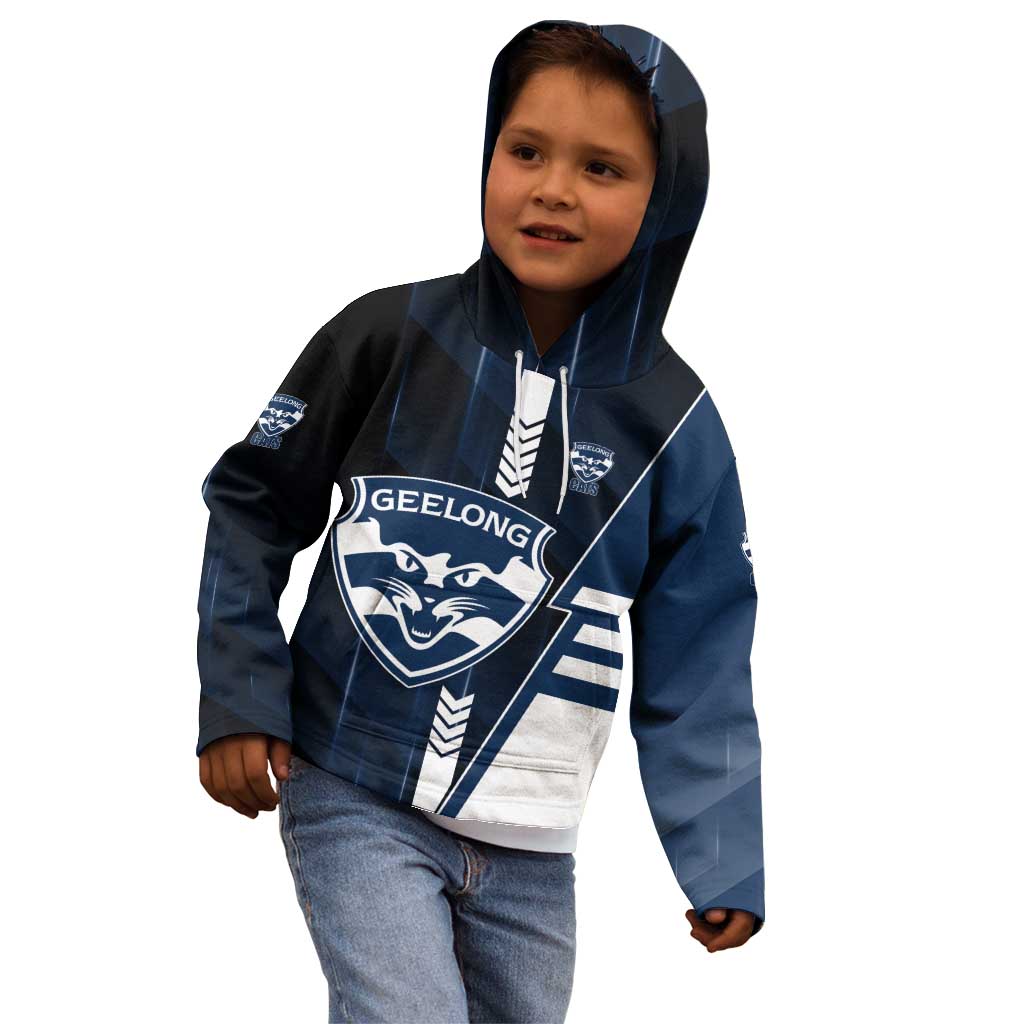 Personalized Geelong Cats Kid Hoodie Modern Geometric Sports Graphic Style