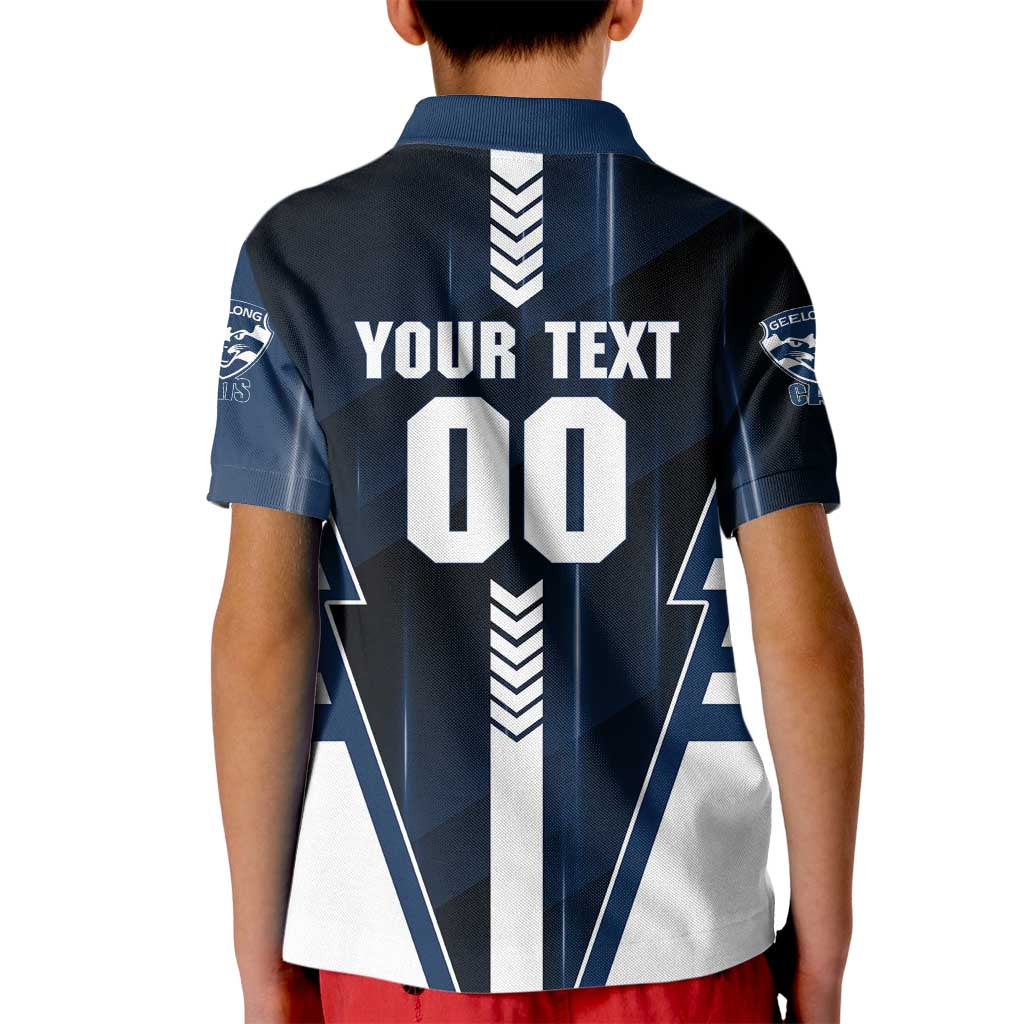 Personalized Geelong Cats Kid Polo Shirt Modern Geometric Sports Graphic Style