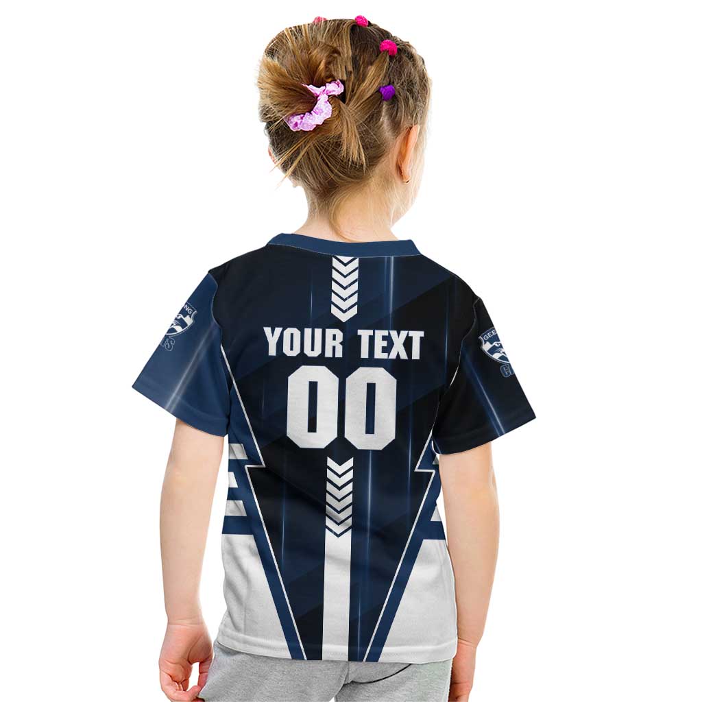 Personalized Geelong Cats Kid T Shirt Modern Geometric Sports Graphic Style