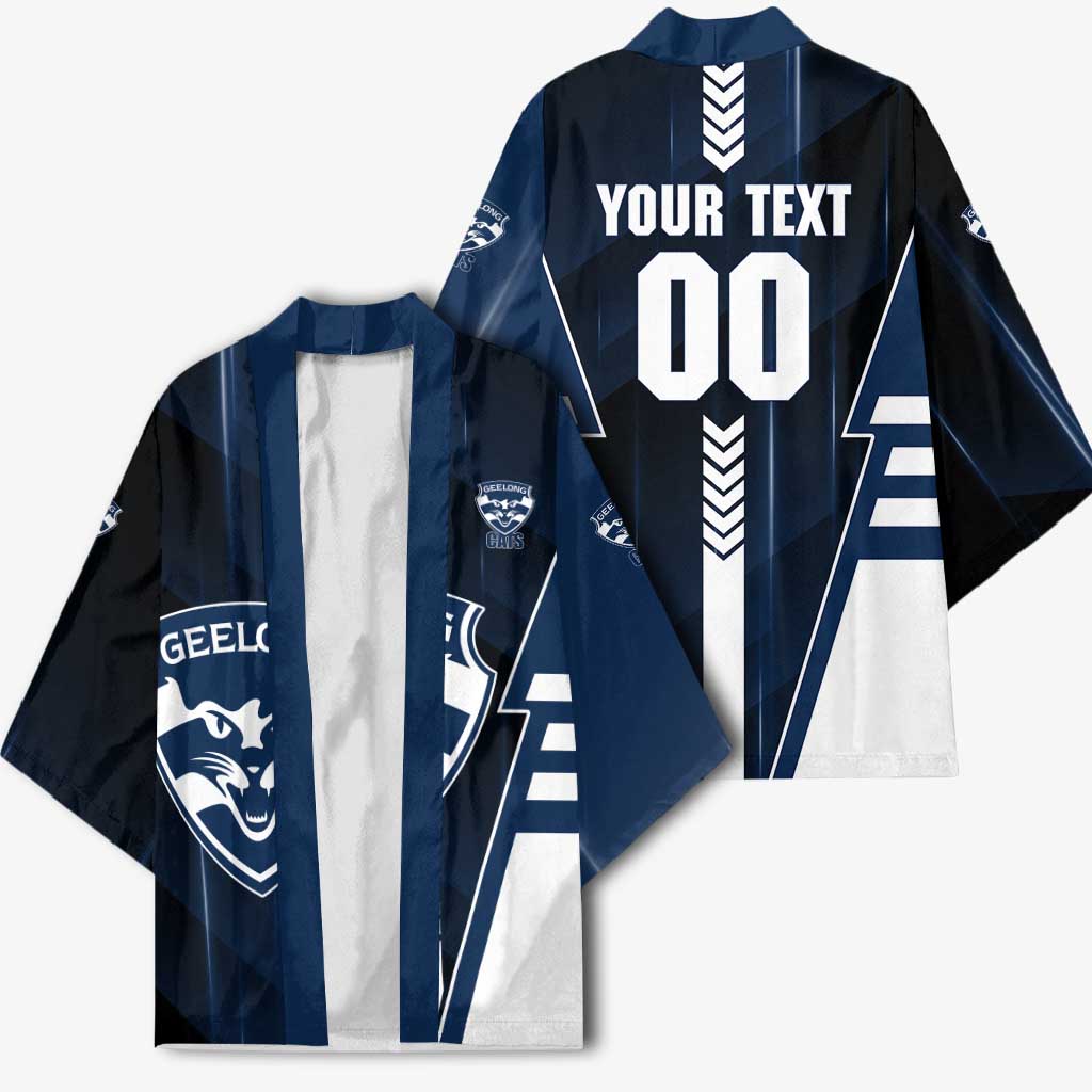 Personalized Geelong Cats Kimono Modern Geometric Sports Graphic Style