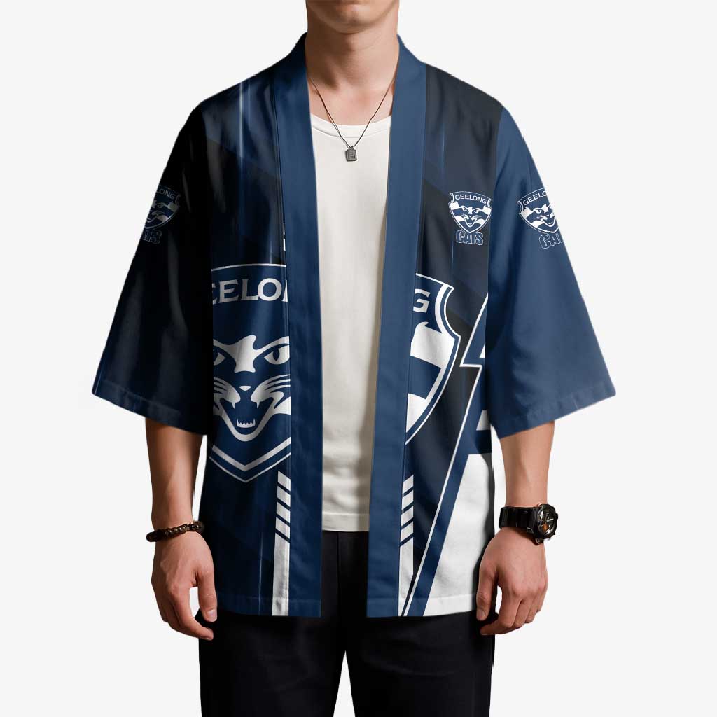 Personalized Geelong Cats Kimono Modern Geometric Sports Graphic Style