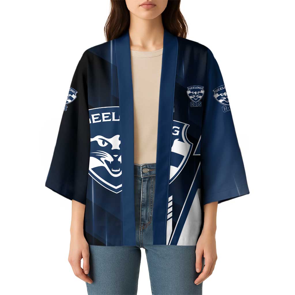 Personalized Geelong Cats Kimono Modern Geometric Sports Graphic Style