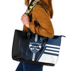 Geelong Cats Leather Tote Bag Modern Geometric Sports Graphic Style