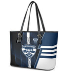 Geelong Cats Leather Tote Bag Modern Geometric Sports Graphic Style