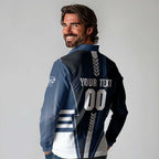 Personalized Geelong Cats Long Sleeve Polo Shirt Modern Geometric Sports Graphic Style