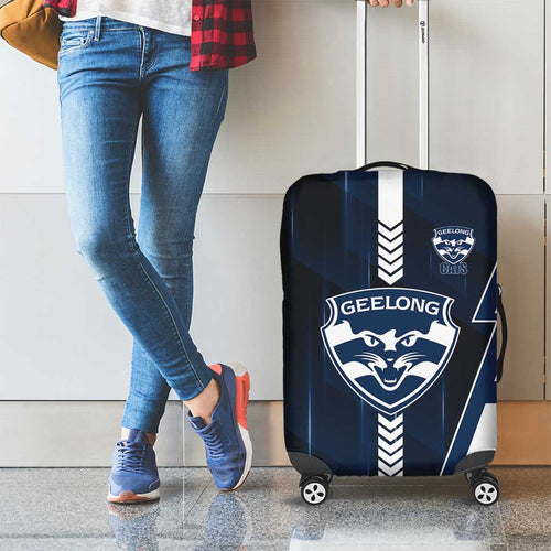 Geelong Cats Luggage Cover Modern Geometric Sports Graphic Style
