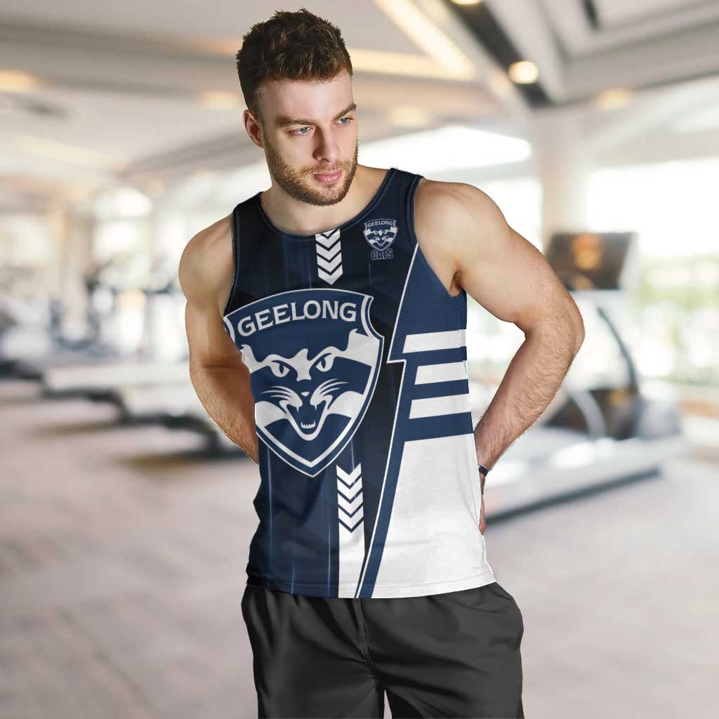 Personalized Geelong Cats Men Tank Top Modern Geometric Sports Graphic Style
