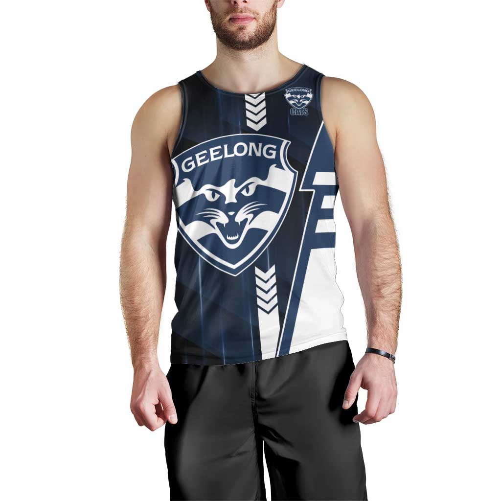 Personalized Geelong Cats Men Tank Top Modern Geometric Sports Graphic Style