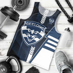 Personalized Geelong Cats Men Tank Top Modern Geometric Sports Graphic Style
