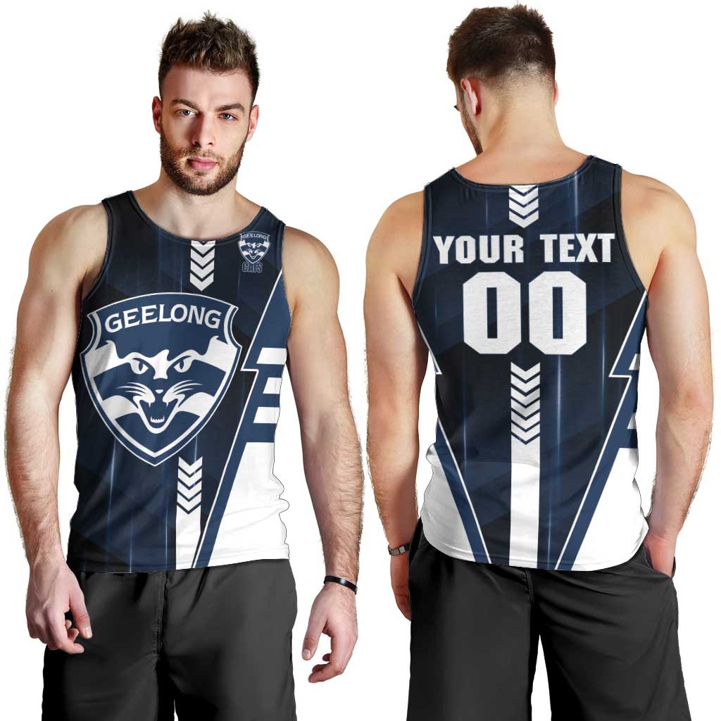 Personalized Geelong Cats Men Tank Top Modern Geometric Sports Graphic Style