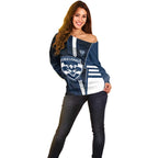 Personalized Geelong Cats Off Shoulder Sweater Modern Geometric Sports Graphic Style