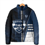 Personalized Geelong Cats Padded Jacket Modern Geometric Sports Graphic Style