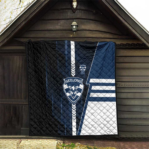 Geelong Cats Quilt Modern Geometric Sports Graphic Style