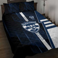 Geelong Cats Quilt Bed Set Modern Geometric Sports Graphic Style