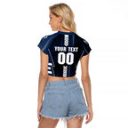 Personalized Geelong Cats Raglan Cropped T Shirt Modern Geometric Sports Graphic Style