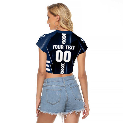 Personalized Geelong Cats Raglan Cropped T Shirt Modern Geometric Sports Graphic Style