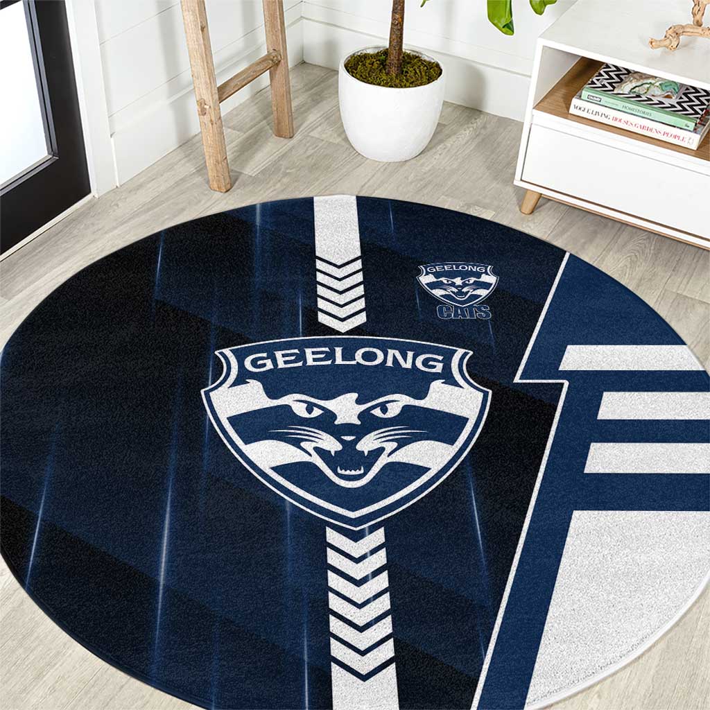 Geelong Cats Round Carpet Modern Geometric Sports Graphic Style