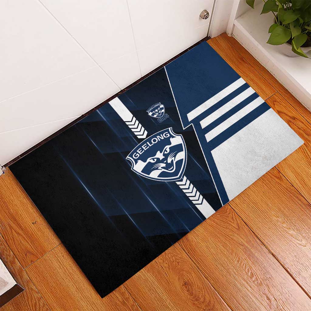 Geelong Cats Rubber Doormat Modern Geometric Sports Graphic Style