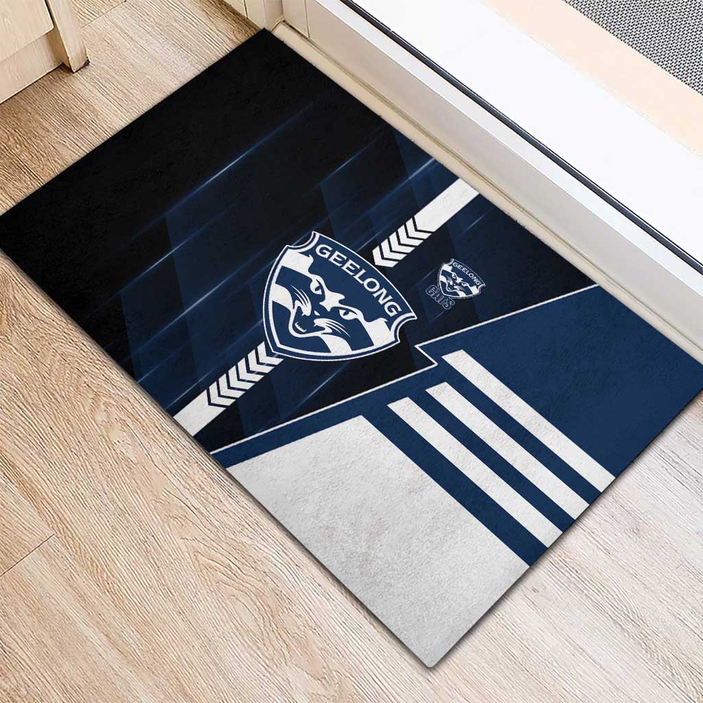Geelong Cats Rubber Doormat Modern Geometric Sports Graphic Style