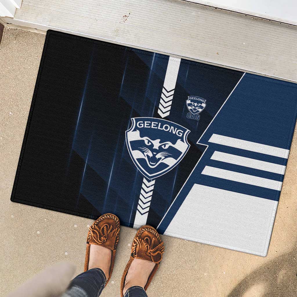 Geelong Cats Rubber Doormat Modern Geometric Sports Graphic Style