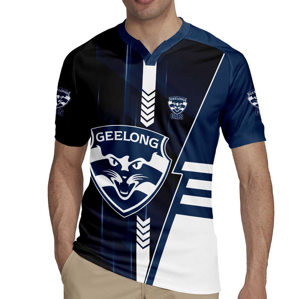 Personalized Geelong Cats Rugby Jersey Modern Geometric Sports Graphic Style
