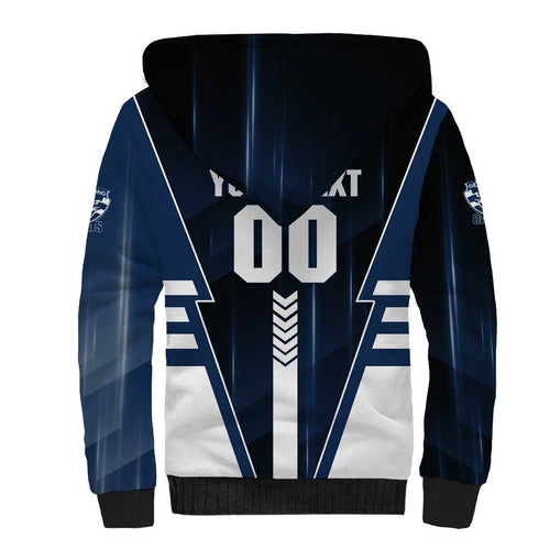 Personalized Geelong Cats Sherpa Hoodie Modern Geometric Sports Graphic Style