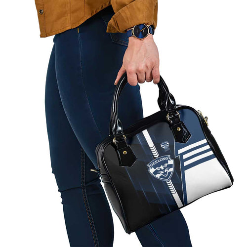 Geelong Cats Shoulder Handbag Modern Geometric Sports Graphic Style
