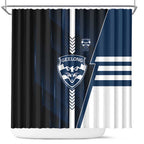 Geelong Cats Shower Curtain Modern Geometric Sports Graphic Style