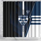 Geelong Cats Shower Curtain Modern Geometric Sports Graphic Style