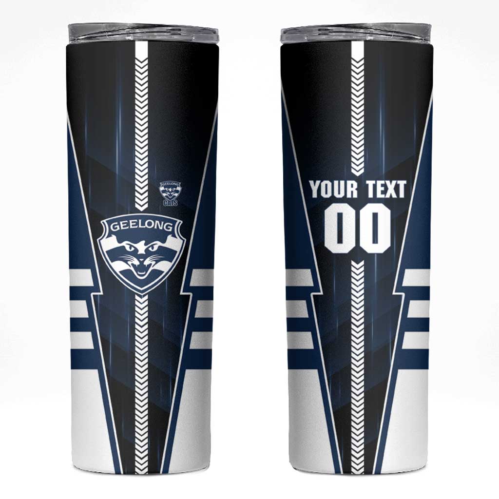 Personalized Geelong Cats Skinny Tumbler Modern Geometric Sports Graphic Style