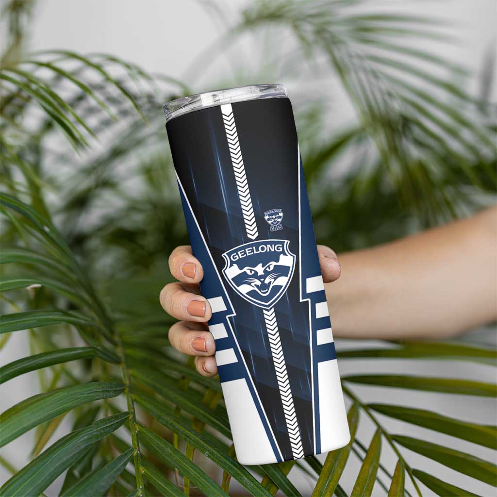 Personalized Geelong Cats Skinny Tumbler Modern Geometric Sports Graphic Style