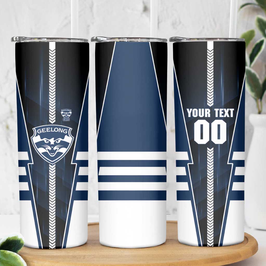 Personalized Geelong Cats Skinny Tumbler Modern Geometric Sports Graphic Style