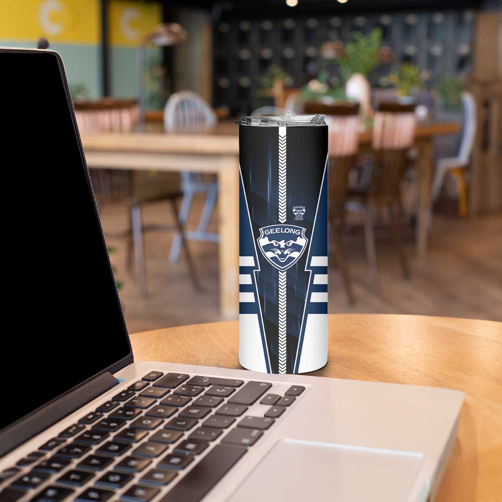 Personalized Geelong Cats Skinny Tumbler Modern Geometric Sports Graphic Style