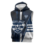 Personalized Geelong Cats Sleeveless Hoodie Modern Geometric Sports Graphic Style