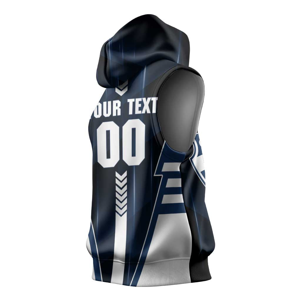 Personalized Geelong Cats Sleeveless Hoodie Modern Geometric Sports Graphic Style