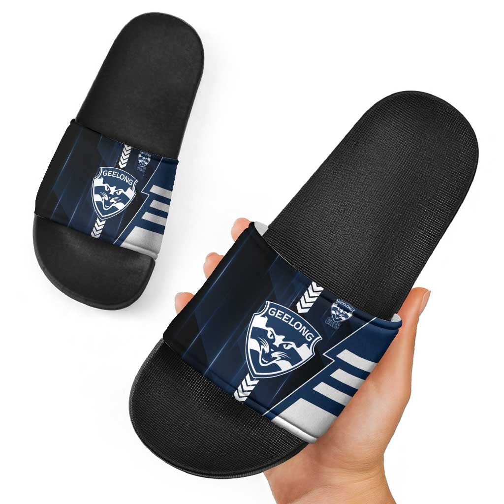 Geelong Cats Slide Sandals Modern Geometric Sports Graphic Style