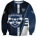 Personalized Geelong Cats Sweatshirt Modern Geometric Sports Graphic Style