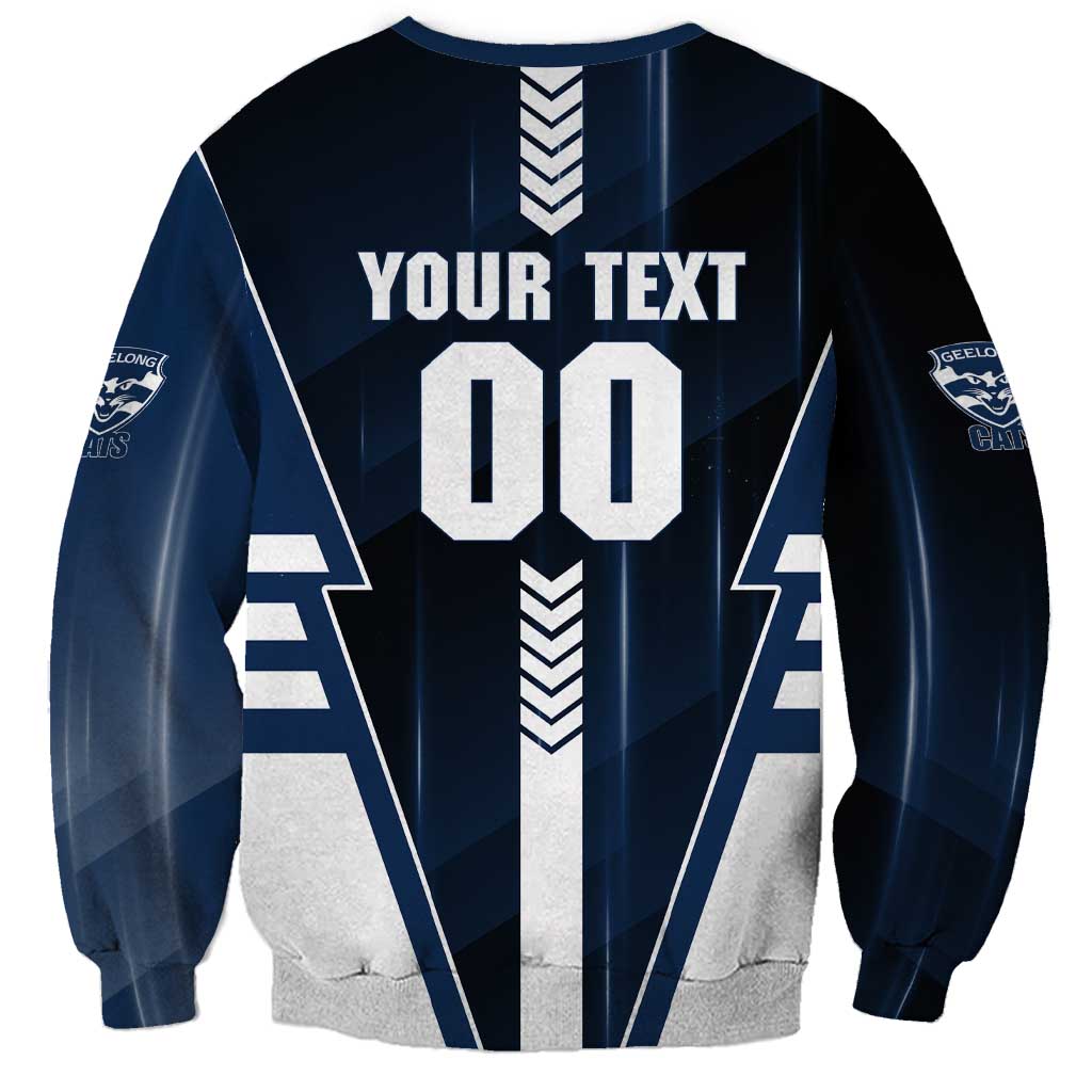 Personalized Geelong Cats Sweatshirt Modern Geometric Sports Graphic Style