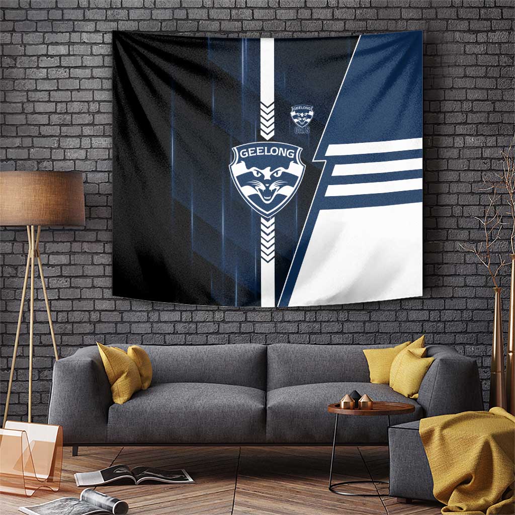 Geelong Cats Tapestry Modern Geometric Sports Graphic Style
