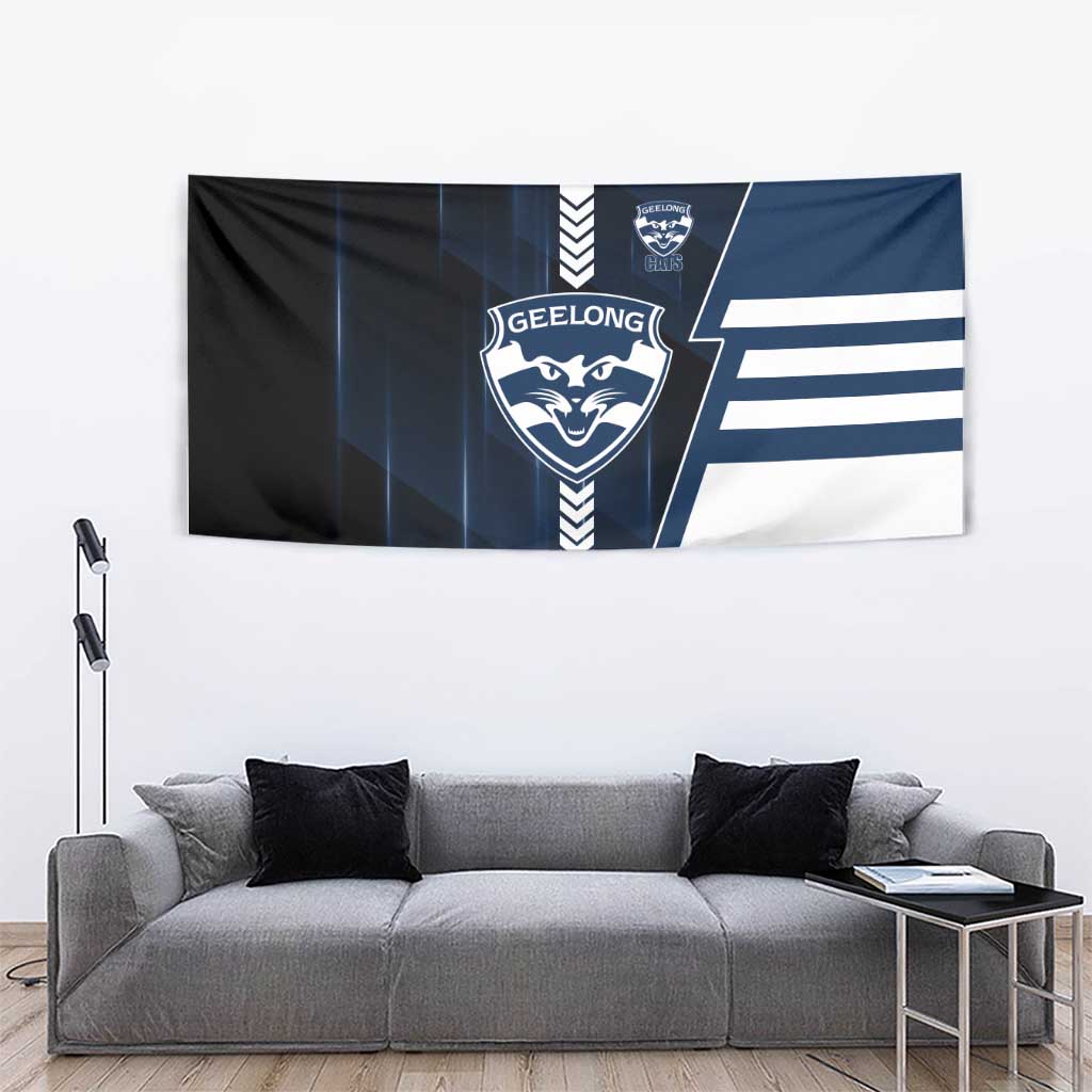 Geelong Cats Tapestry Modern Geometric Sports Graphic Style