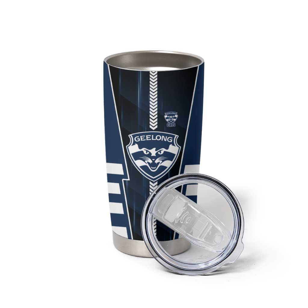 Personalized Geelong Cats Tumbler Cup Modern Geometric Sports Graphic Style