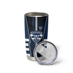 Personalized Geelong Cats Tumbler Cup Modern Geometric Sports Graphic Style