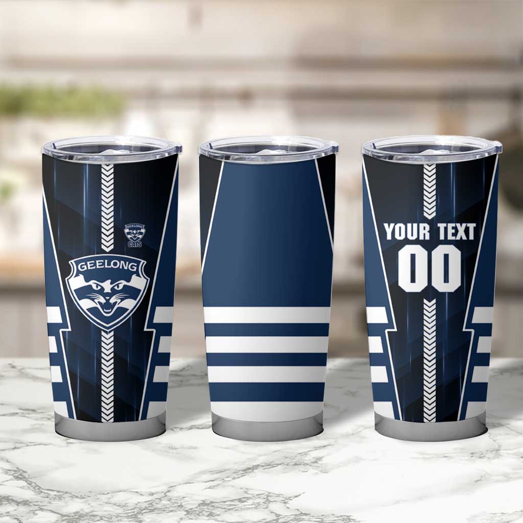 Personalized Geelong Cats Tumbler Cup Modern Geometric Sports Graphic Style