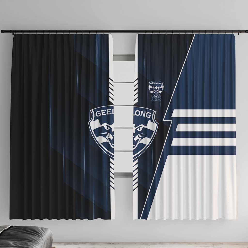 Geelong Cats Window Curtain Modern Geometric Sports Graphic Style